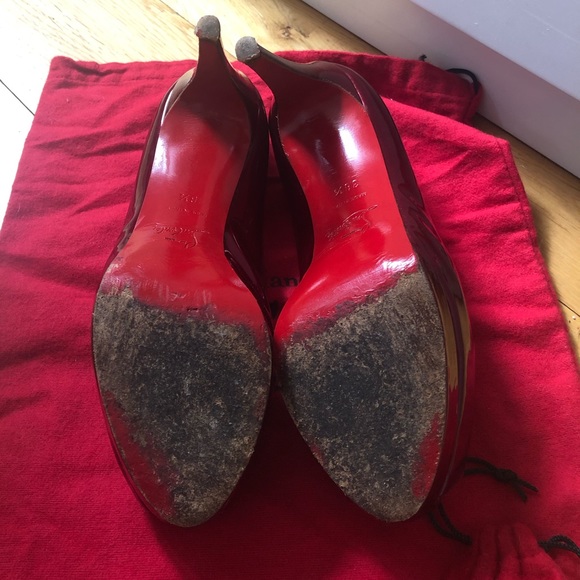 Christian Louboutin Altadama Red Patent Peeptoe - Picture 5 of 11